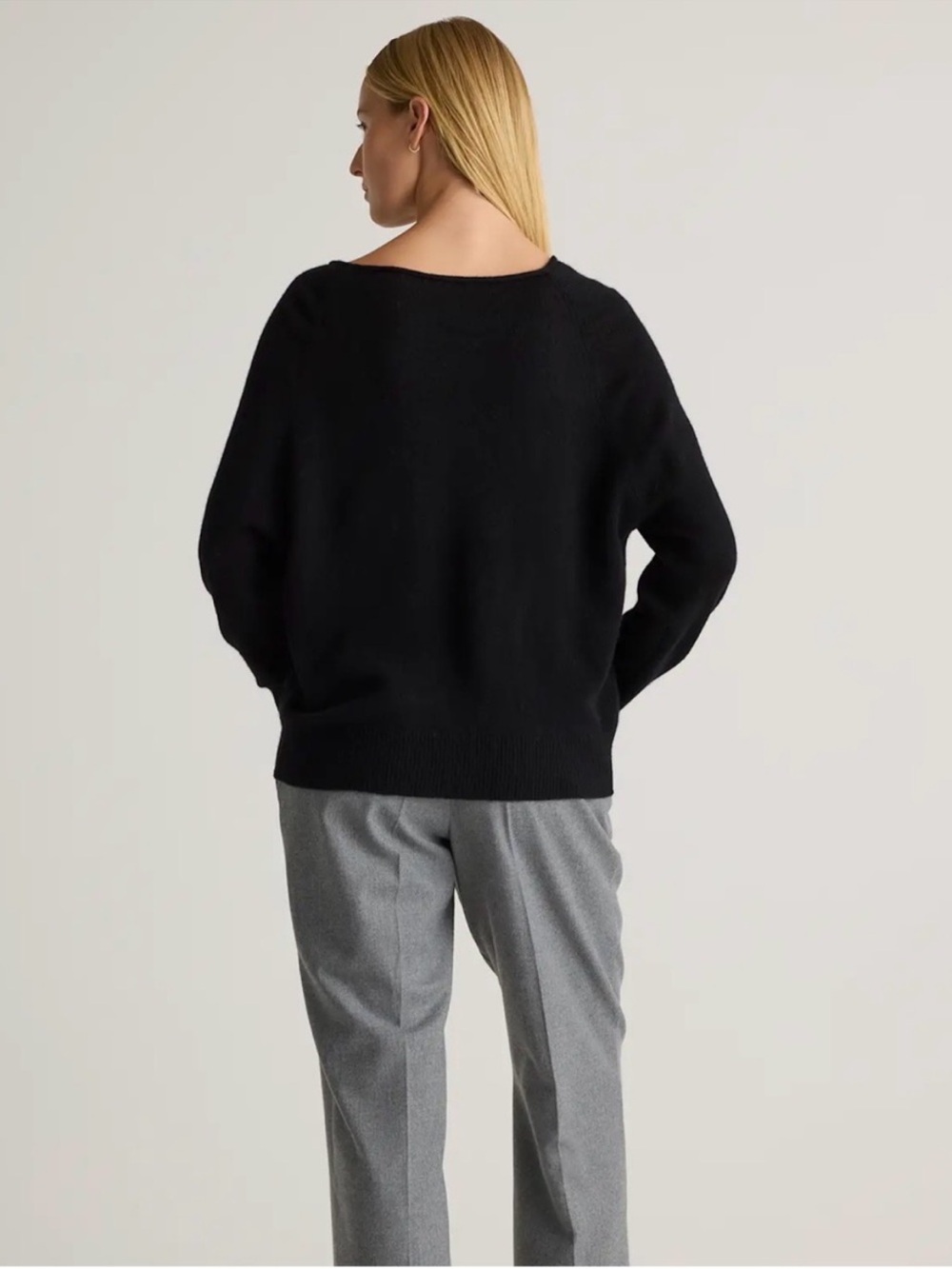 Quince Black Boatneck Sweater - Picture 3 of 8